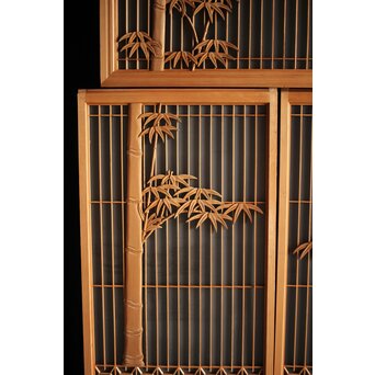 竹虎書院欄間 5枚1組　R0053Y 