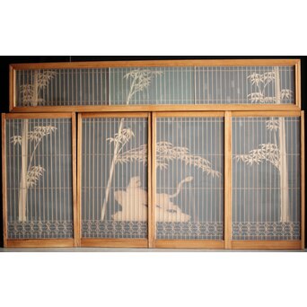 竹虎書院欄間 5枚1組　R0053Y 