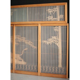 竹虎書院欄間 5枚1組　R0053Y 