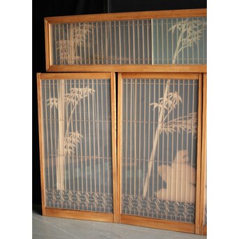 竹虎書院欄間 5枚1組　R0053Y 