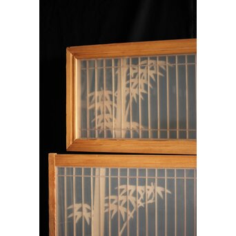 竹虎書院欄間 5枚1組　R0053Y 