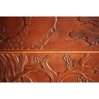 枠無 浮彫欄間 2枚1組　R0054 