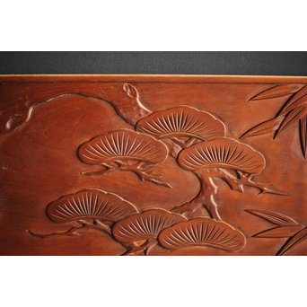 枠無 浮彫欄間 2枚1組　R0054 