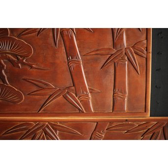 枠無 浮彫欄間 2枚1組　R0054 