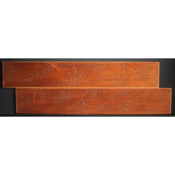 枠無 浮彫欄間 2枚1組　R0054 