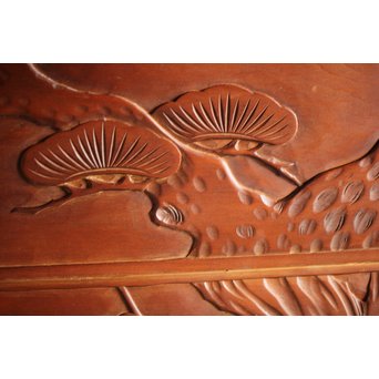 枠無 浮彫欄間 2枚1組　R0054 