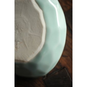 初代 深川忠次 真葛/眞葛香山写 青磁釉 翡翠 菓子器　P206 