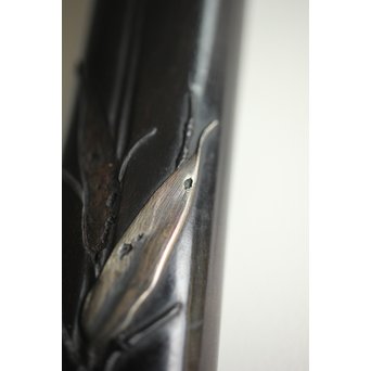 笹と虫 象嵌莨差し 喫煙具　X261 