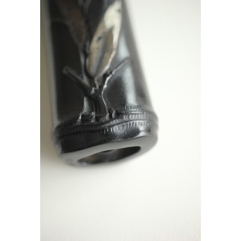 笹と虫 象嵌莨差し 喫煙具　X261 