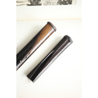 笹と虫 象嵌莨差し 喫煙具　X261 