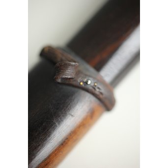 笹と虫 象嵌莨差し 喫煙具　X261 