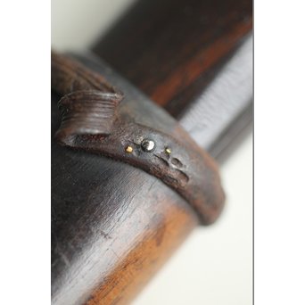 笹と虫 象嵌莨差し 喫煙具　X261 