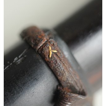 笹と虫 象嵌莨差し 喫煙具　X261 