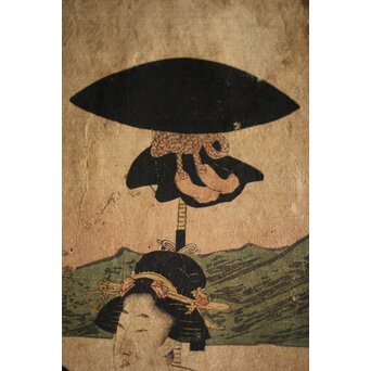 菊川英山 浮世絵木版画3枚　Z235 