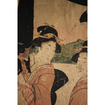 菊川英山 浮世絵木版画3枚　Z235 