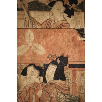 菊川英山 浮世絵木版画3枚　Z235 