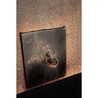 喜道作 川口鋳物か 鉄長火鉢/風炉/香炉と鉄瓶　M243 