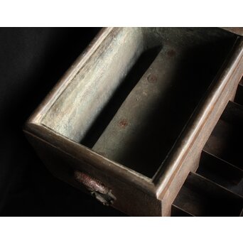 喜道作 川口鋳物か 鉄長火鉢/風炉/香炉と鉄瓶　M243 