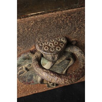 喜道作 川口鋳物か 鉄長火鉢/風炉/香炉と鉄瓶　M243 