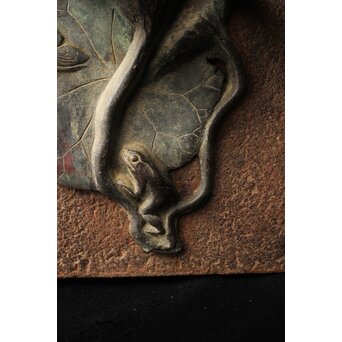 喜道作 川口鋳物か 鉄長火鉢/風炉/香炉と鉄瓶　M243 