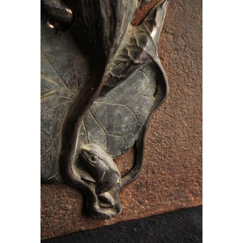 喜道作 川口鋳物か 鉄長火鉢/風炉/香炉と鉄瓶　M243 