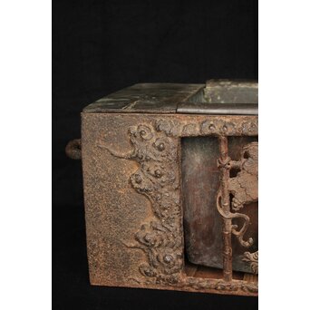 喜道作 川口鋳物か 鉄長火鉢/風炉/香炉と鉄瓶　M243 