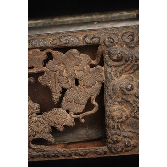 喜道作 川口鋳物か 鉄長火鉢/風炉/香炉と鉄瓶　M243 