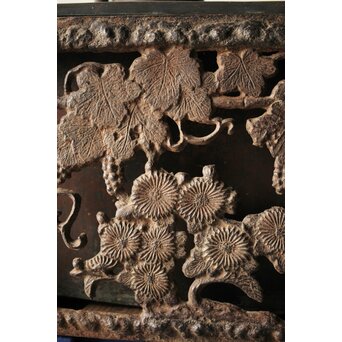 喜道作 川口鋳物か 鉄長火鉢/風炉/香炉と鉄瓶　M243 