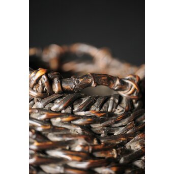 初代 田辺竹雲斎 竹根竹花籠　U236 