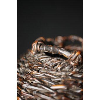 初代 田辺竹雲斎 竹根竹花籠　U236 