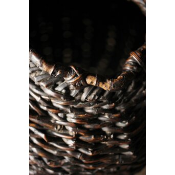 初代 田辺竹雲斎 竹根竹花籠　U236 