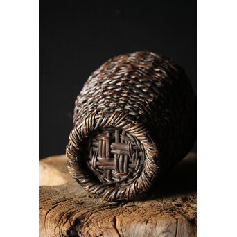 初代 田辺竹雲斎 竹根竹花籠　U236 