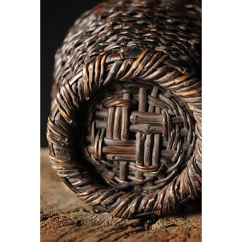 初代 田辺竹雲斎 竹根竹花籠　U236 