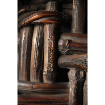 初代 田辺竹雲斎 竹根竹花籠　U236 