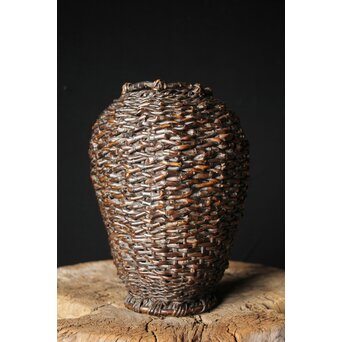 初代 田辺竹雲斎 竹根竹花籠　U236 