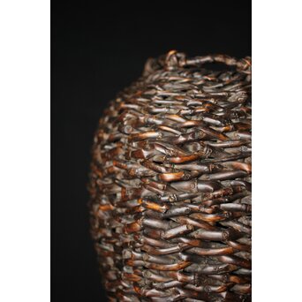 初代 田辺竹雲斎 竹根竹花籠　U236 