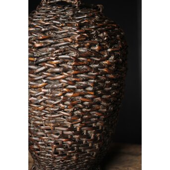 初代 田辺竹雲斎 竹根竹花籠　U236 