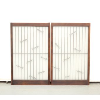 松葉組子の書院 2枚1組　R0057 