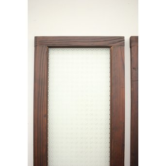 プレスと黄色ガラスの欄間 2枚1組　R0058Y 