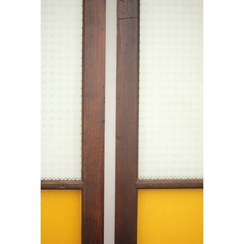 プレスと黄色ガラスの欄間 2枚1組　R0058Y 