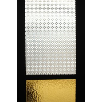 プレスと黄色ガラスの欄間 2枚1組　R0058Y 