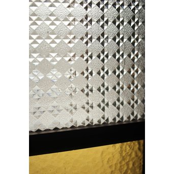 プレスと黄色ガラスの欄間 2枚1組　R0058Y 