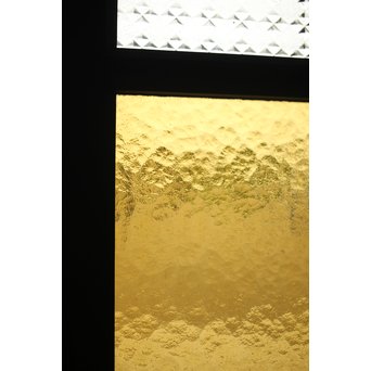 プレスと黄色ガラスの欄間 2枚1組　R0058Y 