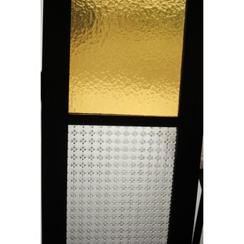 プレスと黄色ガラスの欄間 2枚1組　R0058Y 