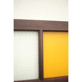 プレスと黄色ガラスの欄間 2枚1組　R0058Y 