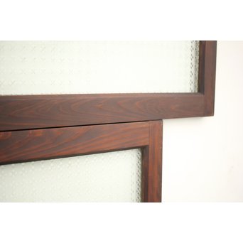 プレスと緑色ガラスの欄間 2枚1組　R0059Y 