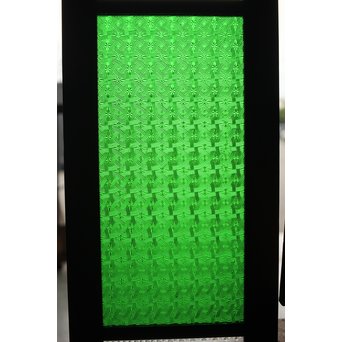 プレスと緑色ガラスの欄間 2枚1組　R0059Y 