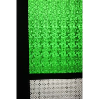 プレスと緑色ガラスの欄間 2枚1組　R0059Y 