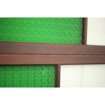 プレスと緑色ガラスの欄間 2枚1組　R0059Y 