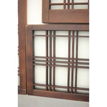 ガラス入 タータンチェック組子欄間L 4枚1組　R0061 